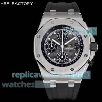 HBF Clone Audemars Piguet Royal Oak Offshore 26238TI Chronograph Men's Rubber Strap Watch 